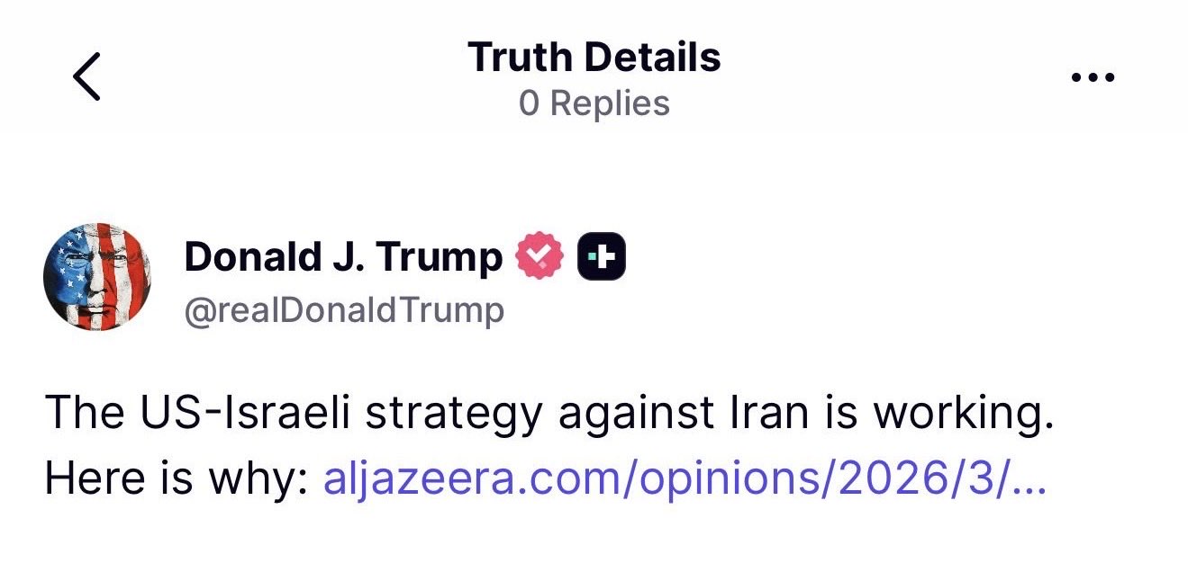 President Trump shares Muhanad Seloom's Al Jazeera op-ed on Truth Social